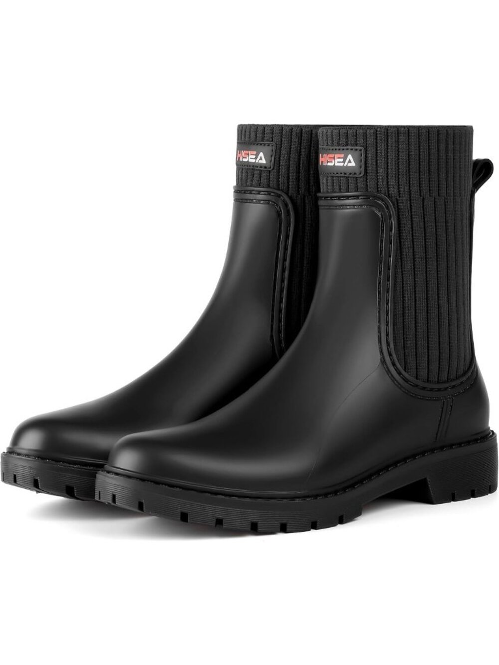 Women's Black Waterproof Ankle Rain Boot Short Rubber Garden Chelsea Mud Booties